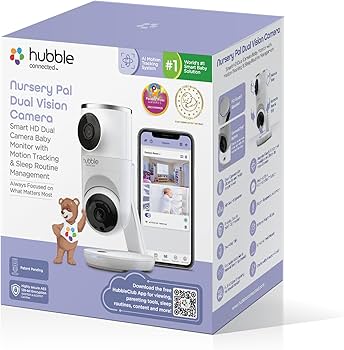 Hubble Connected Nursery Pal Dual Vision Camera w/ Sleep Tracking, Night Vision & Pan/Tilt (HCTNPDVXBU)