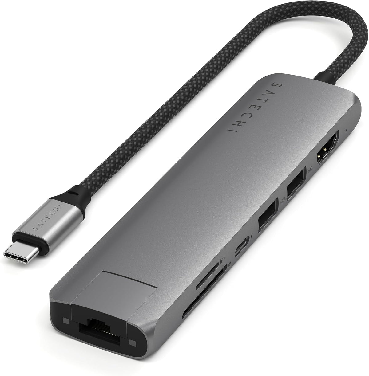 Satechi 7-in-1 USB-C Hub with Ethernet, 4K/60Hz HDMI, Space Gray