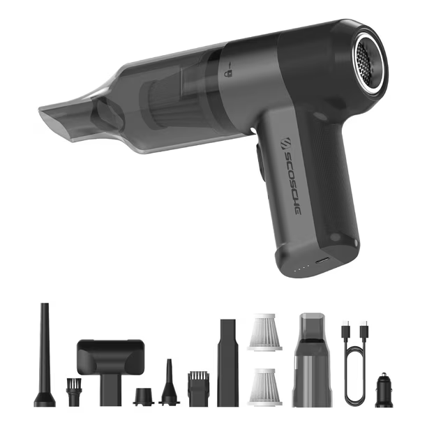 Scosche SCOVAC 4-in-1 High Power Mini Vacuum and Duster