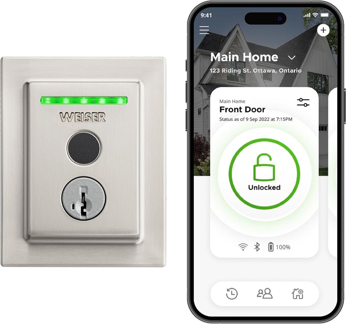 Weiser Halo Touch Satin Nickel WiFi Smart Lock, Keyless Entry Door Lock, Fingerprint Door Lock, Amazon Alexa & Google Assistant/Google Home Compatible, Deadbolt Lock, Modern Smart Locks for Entry Door