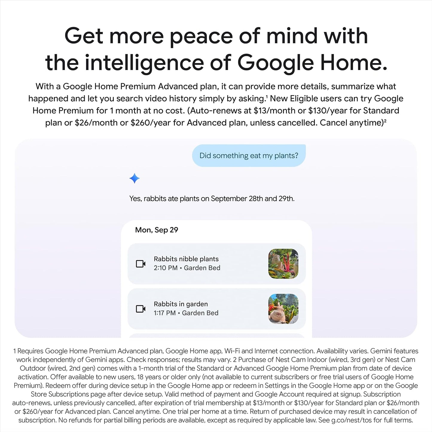 Google Nest Cam Outdoor (Wired, 2nd gen) - 2K Video and Gemini - 2-Pack