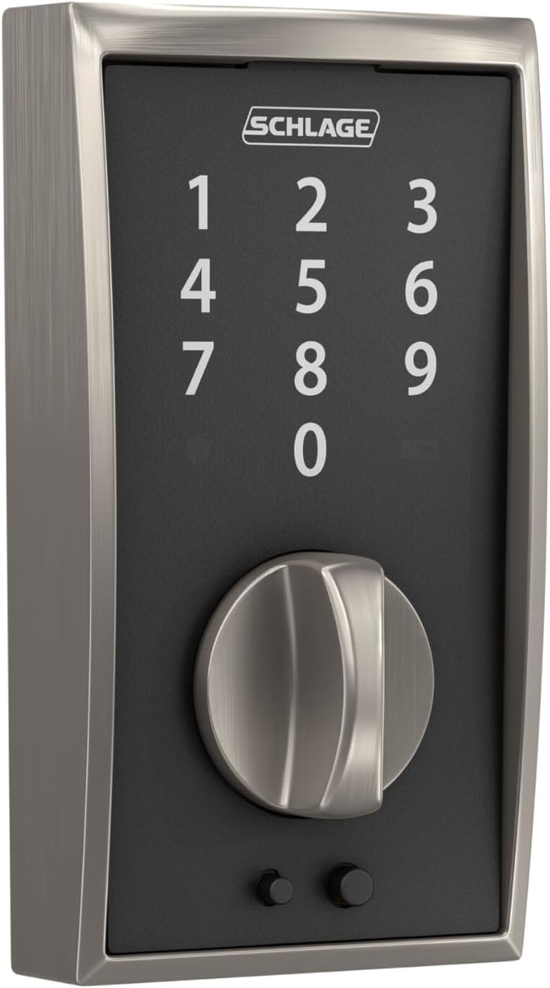 Schlage Touch Electronic Deadbolt Lock with Century Trim, Satin Nickel