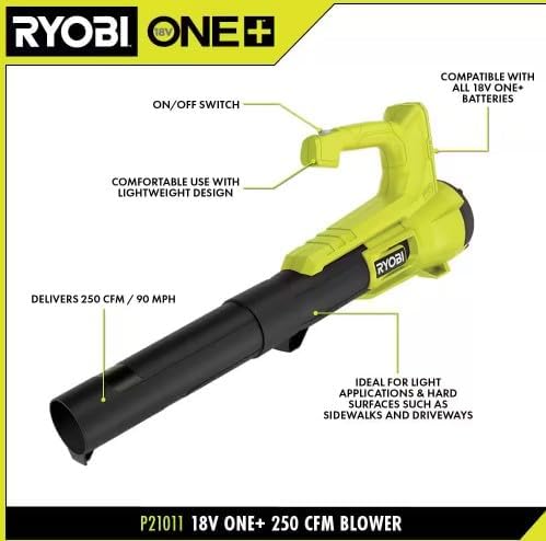 RYOBI ONE+ 18V Cordless String Trimmer/Edger and Blower/Sweeper Combo Kit (2-Tools) with 2.0 Ah Battery and Charger